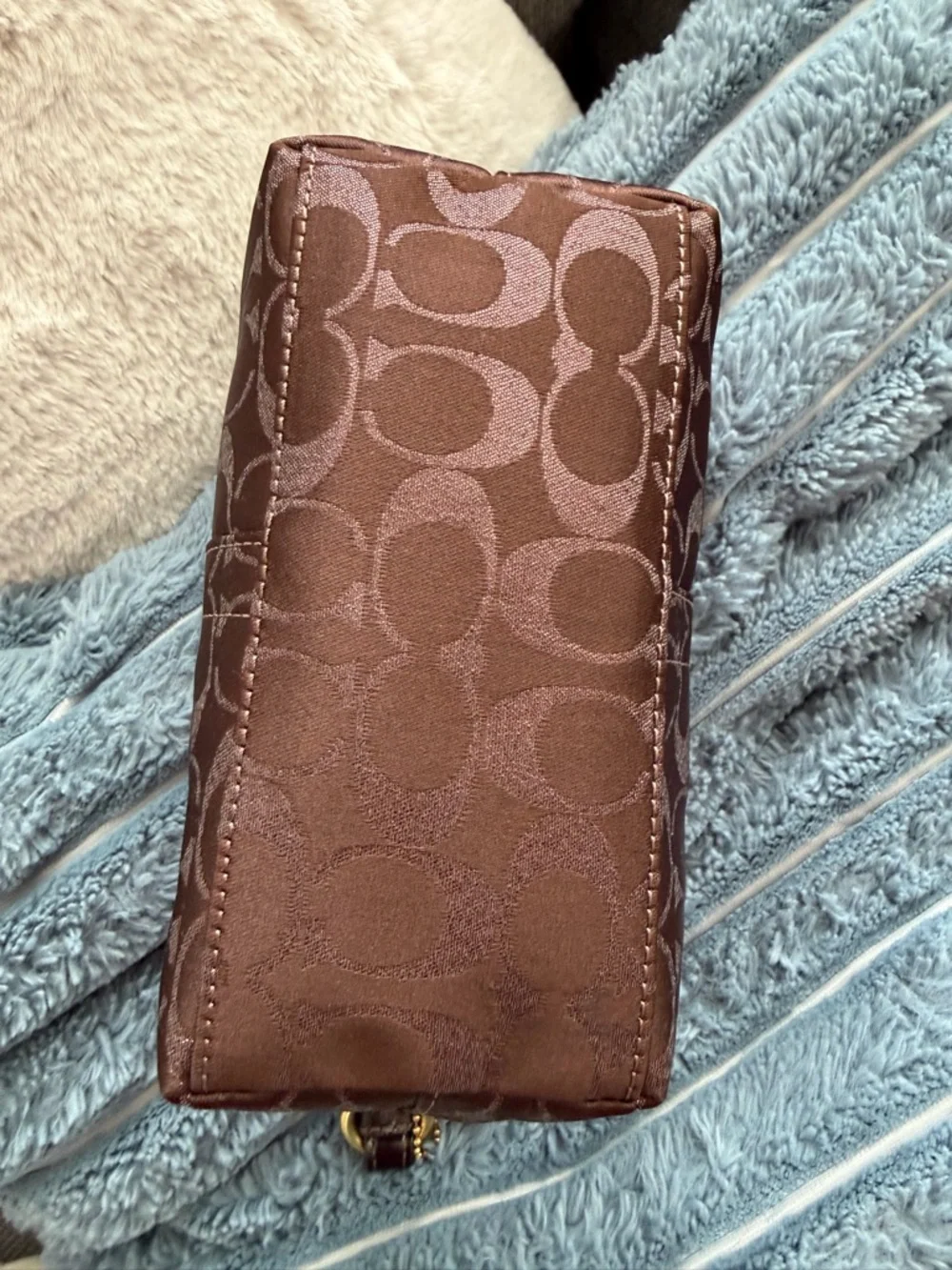 Vintage Y2K Coach Signature Lurex Mini Hobo Shoulder Bag - Chocolate Brown - Picture 6 of 13